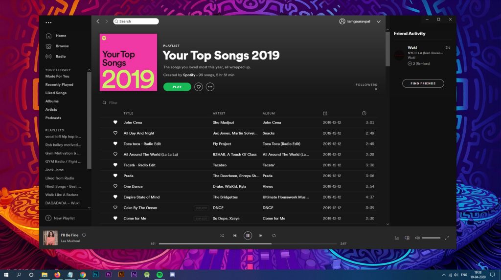 Spotify Wrapped 2019