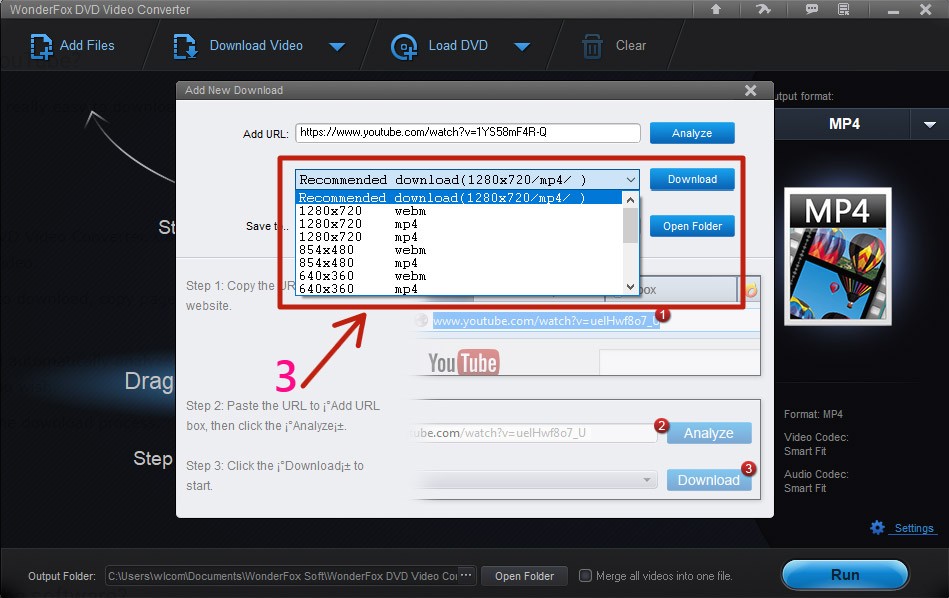 Choose the value of Video Quality and download