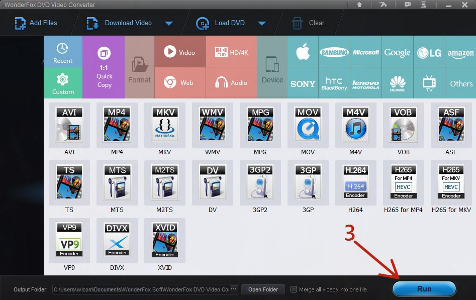Run to start the conversion process